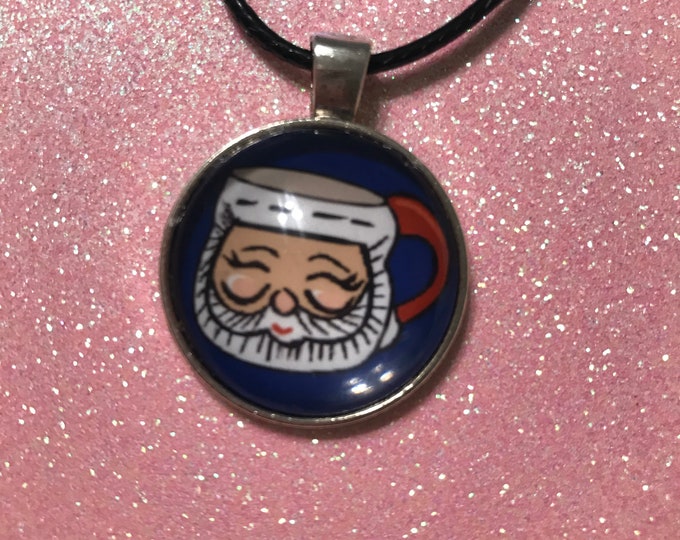 Santa Glass Cabochon Necklace