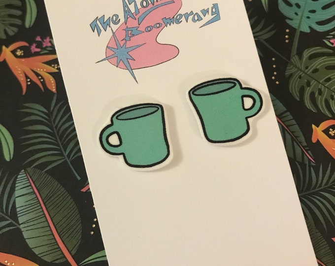 Jadeite Mug Earrings (sterling silver)