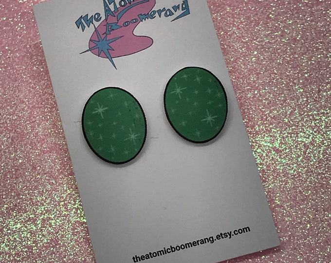 Green Starburst Earrings (sterling silver)
