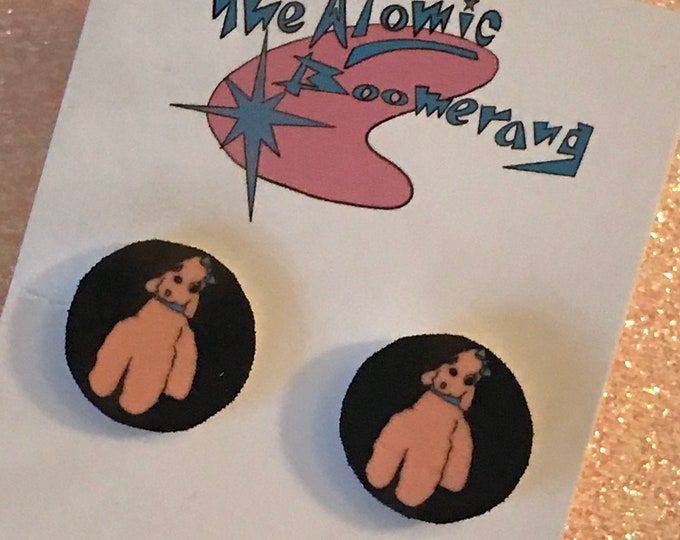 Circle poodle earrings