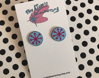 Blue Atomic Earrings