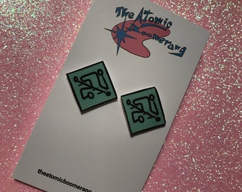 Green mid century inspired earrings