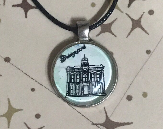 Bridgeport glass dome necklace