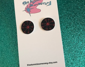 Black Atomic Starburst Earrings