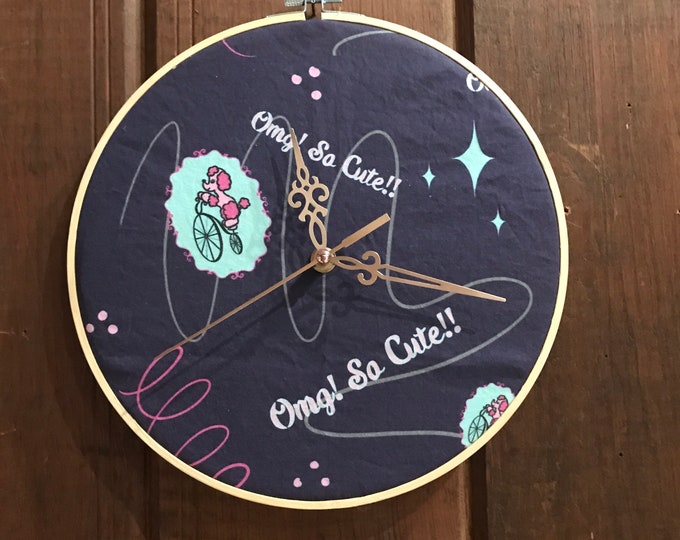 Cute Poodle on Bicycle Clock!