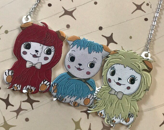 Fluffy dog necklace