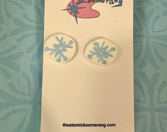 Blue Atomic Starburst Earrings (sterling silver)