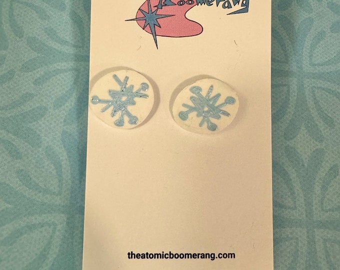 Blue Atomic Starburst Earrings (sterling silver)