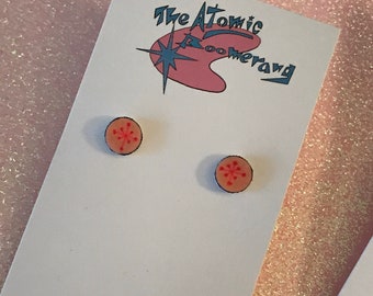 Small Pink Starburst Earrings