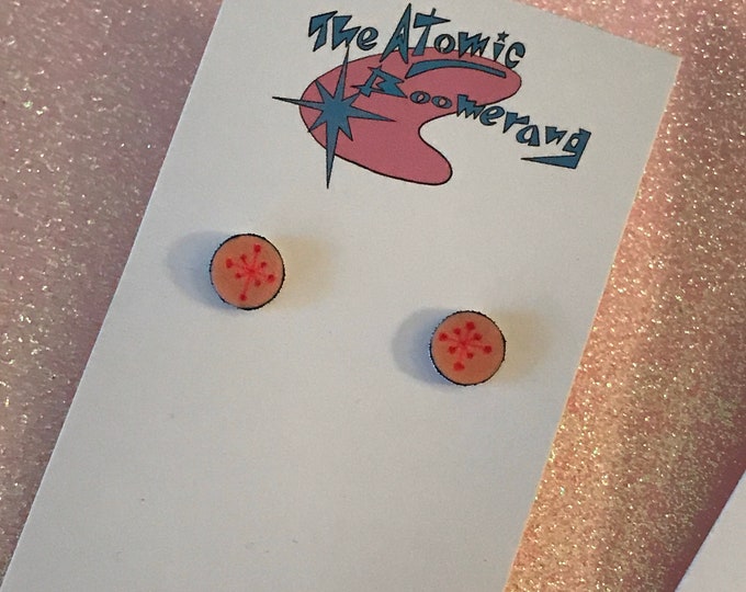 Small Pink Starburst Earrings