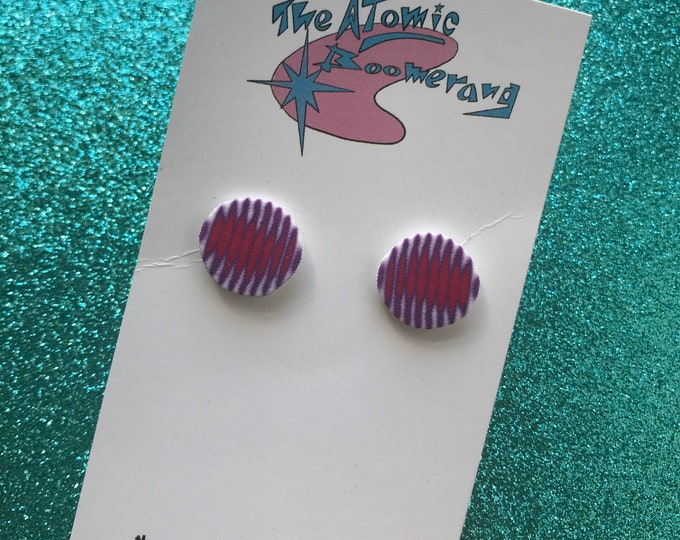 Pink and purple striped earrings