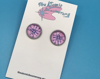 Starburst Glass Cabochon Earrings