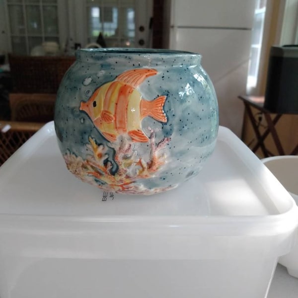 Unique Fish bowl planter/ pot