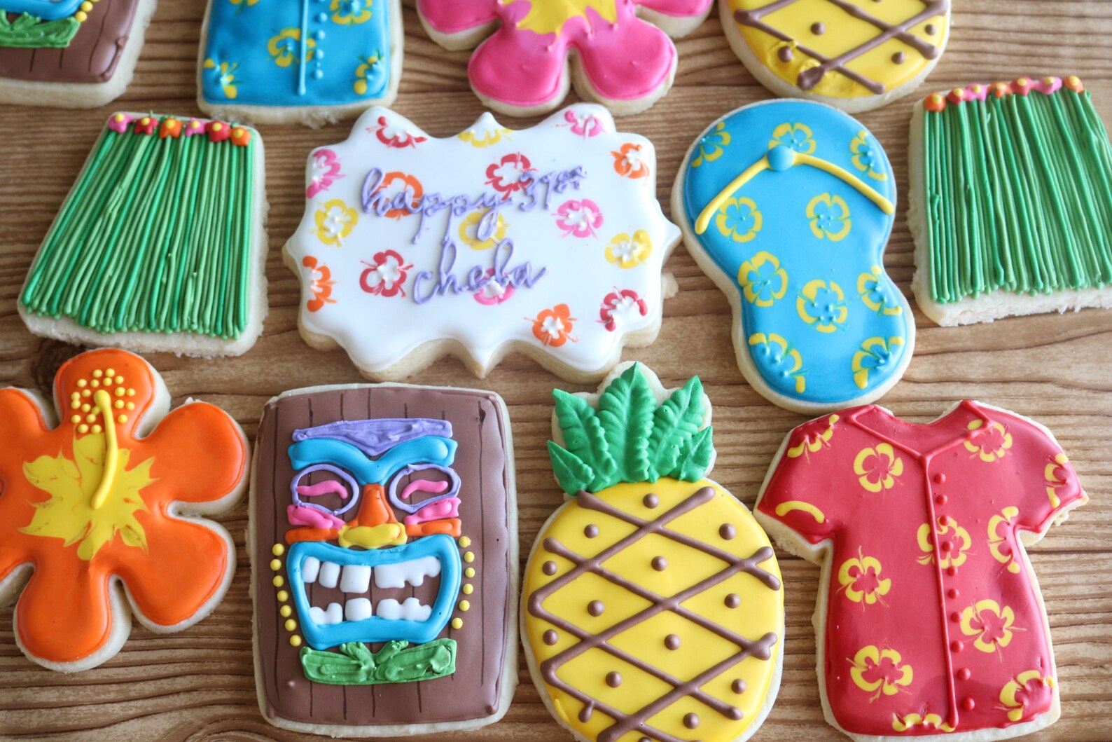 Hawaiian Luau Birthday Sugar Cookies Etsy