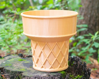 Jumbo Ice Cream Cone Planter 3D Printed