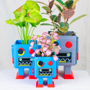 Retro Robot Body 3D Printed Planter