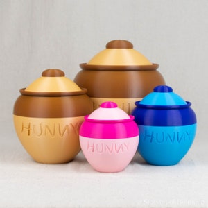 Dekoratives Hunny Glas mit Deckel 3D Gedruckt