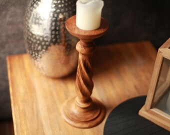 SOLD EACH Authentic Vintage Early 1900/'s Wood Baluster Salvaged From Hyde Park Chicago Mansion Repurposed Into Candlestick StandHolder
