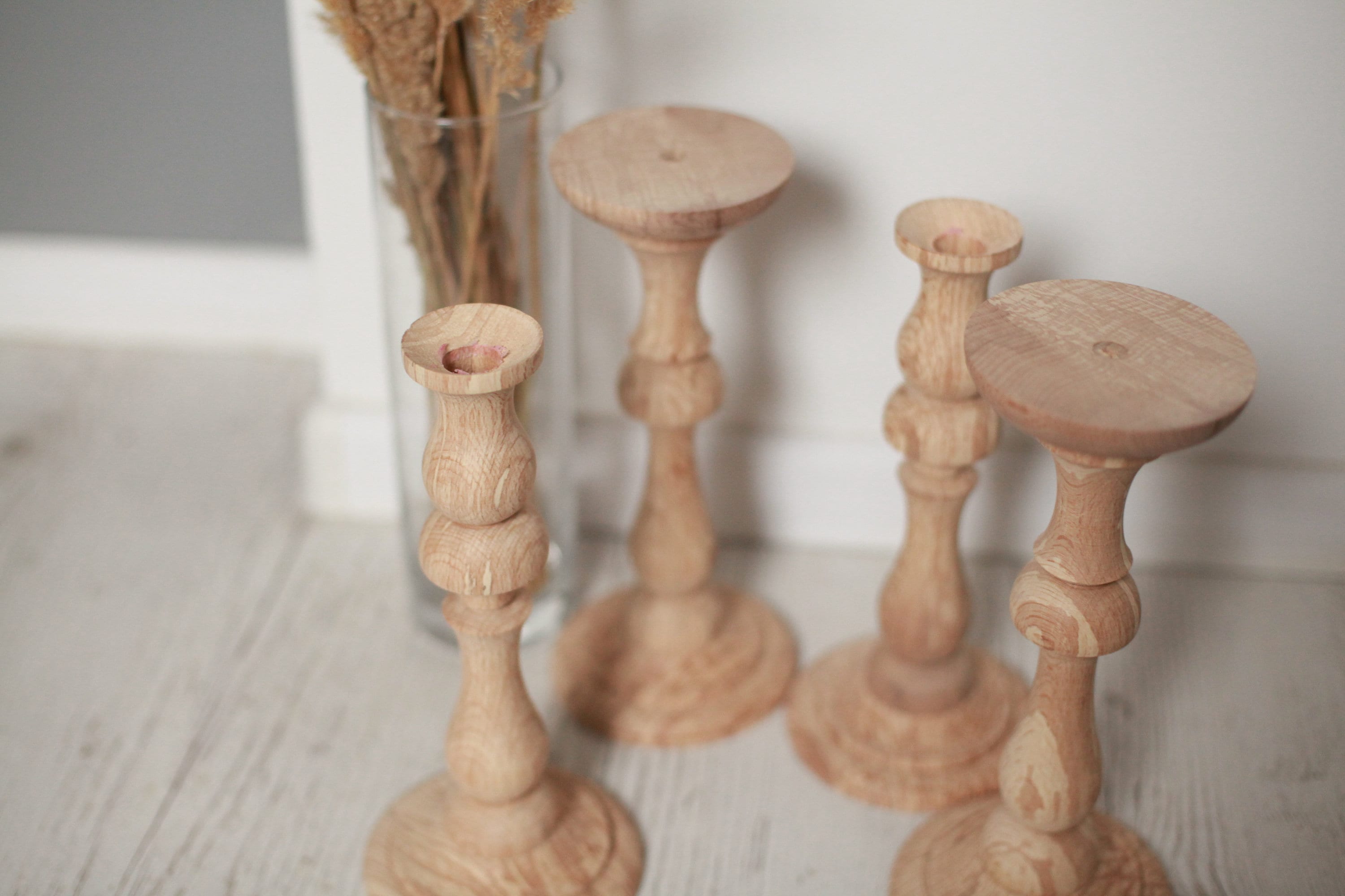 Conjunto de madera de 4 velas madera decoración rústica madera Etsy