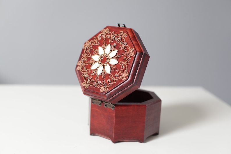 Jewelry box Ring box Wooden jewelry box Wooden box Wood box Jewellery box Jewelry holder Jewelry organizer boite bijoux Jewelry storage gift