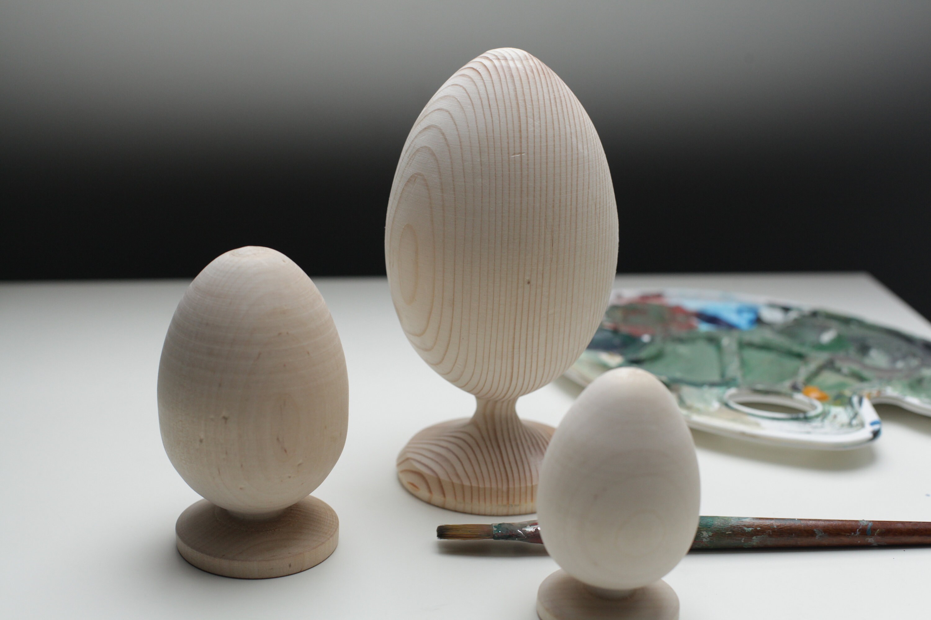 Set Art Wood Egg Painting Wooden Decor Natural Wood Kids Etsy