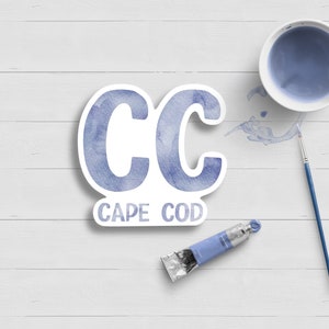 Sticker Cape Cod|Nautique|Aquarelle|Imperméable|Laminé mat|Sticker voiture bouteille d'eau pour ordinateur portable|
