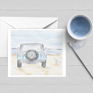 Carte de vœux Nantucket Beach Cruiser|Aquarelle|Papeterie nautique|Ensemble de cartes en boîte|Carte unique|Cadeau|Cap et îles|Nantucket|Beach House