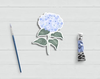 Hand-Drawn Hydrangea Sticker: Matte, Weatherproof, Scratch-Resistant