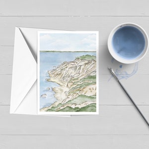 Cartes pour correspondance les falaises d'Aquinnnah Martha's Vineyard|Aquarelle|Carte de voeux|Papeterie nautique|Jeu de cartes dans un coffret|MVY|Le Cap et les îles