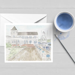 Carte de voeux Cape Cod Wychmere Beach Club|Port de Harwich, Massachusetts|Papeterie|Ensemble de cartes dans un coffret|Carte unique|Cadeau|Le Cap et les îles|Vierge|Note