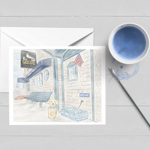 Carte de voeux pour restaurant Chatham Squire, Cape Cod|Chatham, MA|Papeterie|Ensemble de cartes dans un coffret|Carte unique|Cadeau|Le Cap et les îles|Blanc|Note