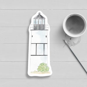 Sandy Neck Lighthouse Barnstable Cape Cod Sticker|Aquarelle|Cap et Îles|Autocollant|Phares de la Nouvelle-Angleterre|Étanche|Ordinateur portable|Autocollant de voiture