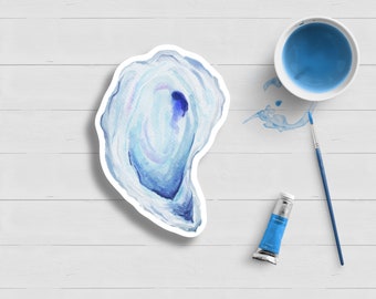 Oyster Watercolor Sticker|Nautical|Cape Cod|Nantucket|Marthas VineyardNew England|Waterproof|Matte Laminated|Laptop Water Bottle