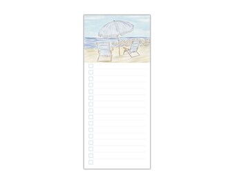 Checklist zomerstranddagen Notitieblok|Checklistplanner|To-do-lijst|Memoblok|Boodschappenlijstje|Paklijst|Briefpapier|Aquarel|100 afscheurbare pagina's