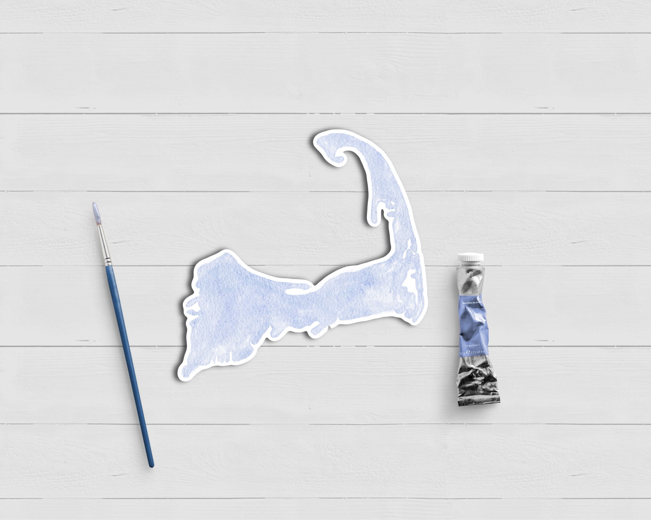 Cape Cod Sticker: Nautical Watercolor Map, Waterproof Laminated - Etsy