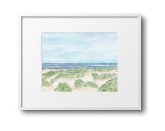 Harding's Beach Watercolor Art Print: Cape Cod Coastal Decor