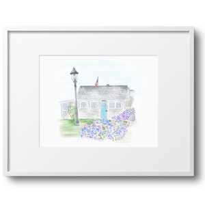 Lydia Cottage Nantucket Island Watercolor Art Print|Coastal|Beach|Home|ACK|Wall Art|Summer|Nantucket Poster|Wall Hanging