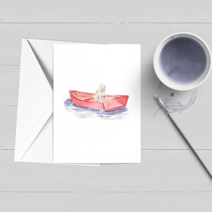 Carte de chiot Golden Retriever de bateau | Cape Cod | Marthas Vineyard | Nantucket |