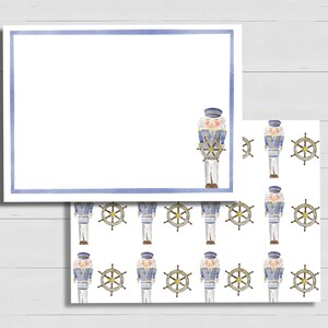 Artigos de papelaria em aquarela de marinheiro quebra-nozes náutico | Náutico | Cape Cod | Nantucket | Cartão de Natal | O quebra-nozes | Artigos de papelaria de Natal | Natal