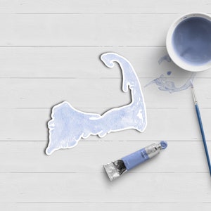 Sticker Cape Cod|Nautique|Aquarelle|Chatham|Harwich|Hyannis|Orléans|Wellfleet|Imperméable|Laminé mat|Sticker bouteille d'eau pour ordinateur portable|