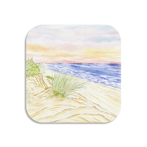 Ensemble Cahoon Hollow Wellfleet Cape Cod Coaster| Art| Affiche| Peinture| Décor| Cap et îles| MA| Cadeau Cape Cod| Carte| Peinture| Cadeaux Cape Cod