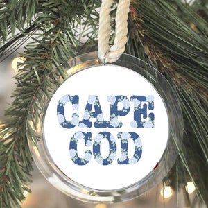 Cape Cod Hortensia Kerstornament| MA|Cape & Islands|Kunst|Cape Cod|MA|Cadeau|Kunst|Gepersonaliseerd|Kaart|Cape Cod Cadeau