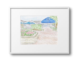 Popponesset Inn Watercolor Art Print|Cape Cod Art|Poster|Painting|Decor|Cape and Islands|Mashpee MA| New Seabury|Cape Cod Gift