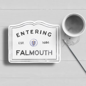 Sticker Entering Falmouth Cape Cod|Nautique|Aquarelle|Chatham|Harwich|Hyannis|Orléans|Wellfleet|Étanche|Bouteille d'eau pour ordinateur portable