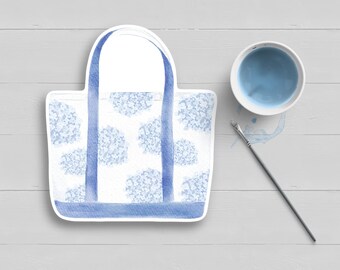 Hydrangea Boat Tote Sticker: Coastal New England Art (3.5 inches)