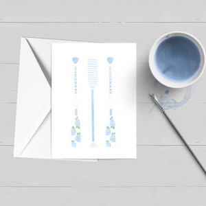 Carte de vœux Blue Hydrangea Oars | Cape Cod | Nantucket | Papeterie |