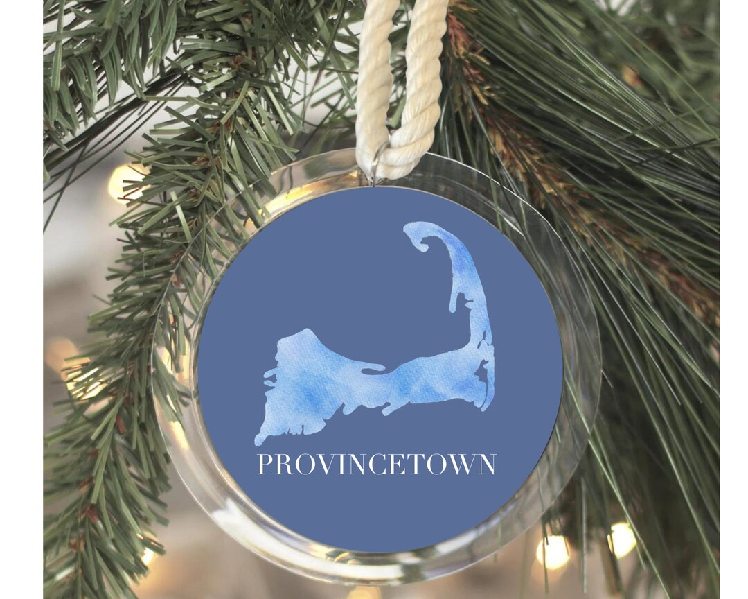 Provincetown Cape Cod Map Christmas Ornamentchatham Macape & Islandscape Artcape