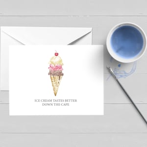 La crème glacée a meilleur goût au Cap Carte de vœux|MA|Papeterie|Ensemble de cartes en boîte|Carte unique|Cadeau|Cap et îles|Vierge|Note