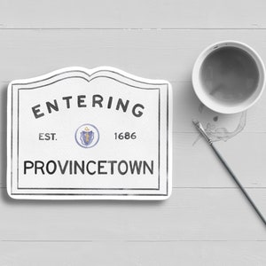 Sticker Entering Provincetown Cape Cod|Nautique|Aquarelle|Chatham|Harwich|Hyannis|Orléans|Wellfleet|Imperméable|Mat|Bouteille d'eau pour ordinateur portable