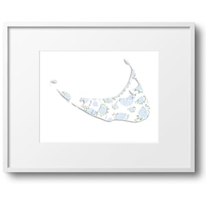 Nantucket Hortensie Karte Aquarell Kunstdruck|Küste|Strand|Zuhause|ACK|Wandkunst|Sommer|Nantucket Poster|Wandbehang